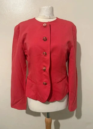 Alexon Vintage Red Blazer with Gold Statement Buttons – UK 12 – Retro Power Dressing Made in Britain, brand: Alexon, condition: Very good, size: L / 12, £34.00, £36.40 includes Buyer Protection