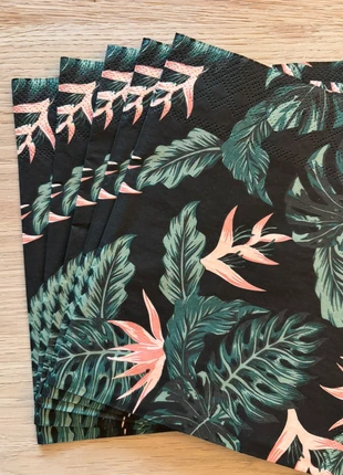 Servetten (5 stuks) zwart groen natuur - decoupage / hobby, merk: Avant Garde, staat: Nieuw zonder prijskaartje, € 1,00, € 1,75 inclusief Kopersbescherming