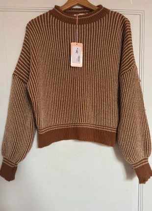 Pull marron et doré Stella Bianca T40/42, marke: Stella Bianca, zustand: Neu, mit Etikett, größe: L / 40 / 12, 15,00 €, 16,45 € inklusive Vinted-Käuferschutz