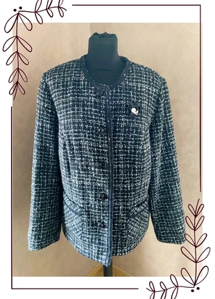 Veste en tweed noir & blanc avec sequins T36 - La Maison du Jersey, brand: La Maison du Jersey, condition: Very good, size: XXXL / 46 / 18, €34.00, €36.40 includes Buyer Protection