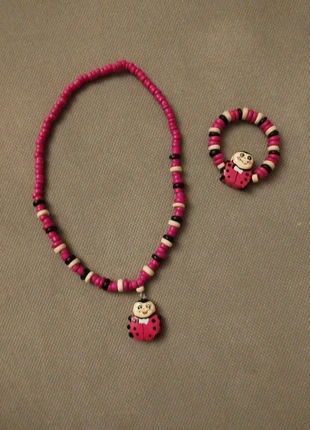 Ensemble collier et bracelet coccinelle, état: Bon état, 1,00 €, 1,75 € Protection acheteurs incluse