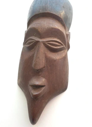 Hand Carved Wooden African Region Head - Face brown Wall hanging- Art, brand: Art, condition: Good, £5.00, £5.95 includes Buyer Protection