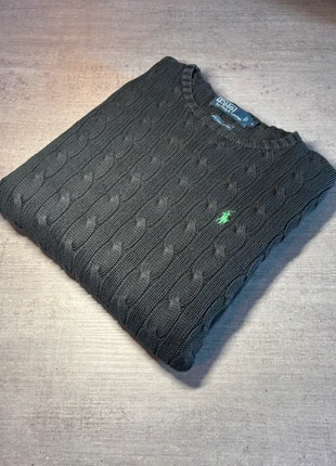 Pull Ralph Lauren torsadé | Taille M | Noir logo Vert | 100% Pima coton, brand: Ralph Lauren, condition: Very good, size: M, €40.00, €42.70 includes Buyer Protection