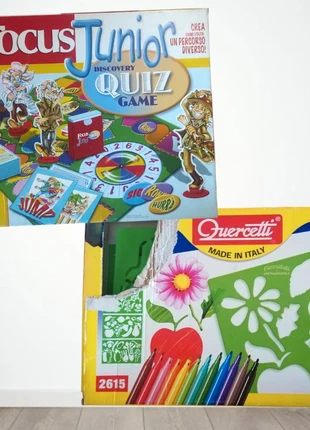 Due giochi da tavolo Focus Junior e stencil per disegnare bambini e ragazzi ottime condizioni, merk: Lisciani, staat: Goed, € 19,50, € 21,18 inclusief Kopersbescherming