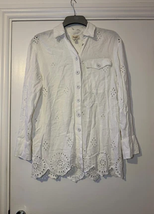 River Island Embroidered Button-Down Shirt Size 10 | Worn Once, brand: River Island, condition: Very good, size: S / UK 8-10, £7.00, £8.05 includes Buyer Protection