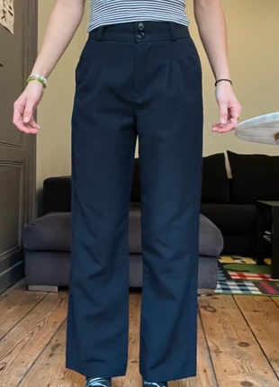 Pantalon large bleu marine, marke: Y'coo Paris, zustand: Sehr gut, größe: XS / 34 / 6, 10,00 €, 11,20 € inklusive Vinted-Käuferschutz