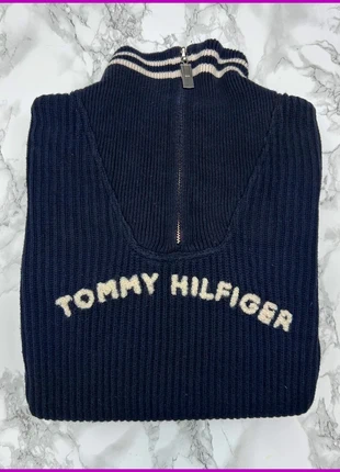 Sweat 1/4 Zip, Halfzip Tommy Hilfiger Bleu marine / Col camionneur / Logo brodé / Taille S Homme, brand: Tommy Hilfiger, condition: Very good, size: S, €30.00, €32.20 includes Buyer Protection