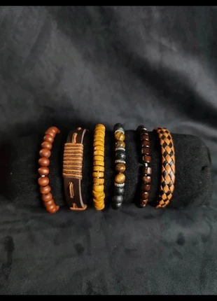 Lot de 6 Bracelets Homme – Marron clair & cuir, brand: côté bohème, condition: New without tags, €8.00, €9.10 includes Buyer Protection