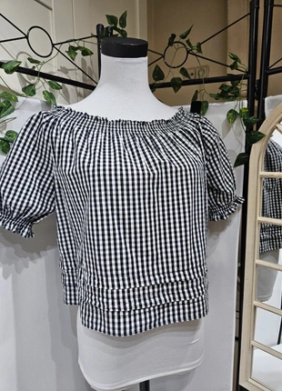 ~Miss Li~ Blusa Cuadros Vichy Escote Bardot T-M Leer NOTA  Descripción, marque: Miss Li, état: Très bon état, taille: M / 38 / 10, 11,99 €, 13,29 € Protection acheteurs incluse