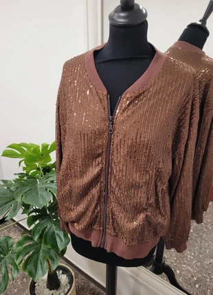 Bomber lentejuelas marron, marca: Made In Italy, estado: Muy bueno, tamaño: M / 38 / 10, 10,00 €, 11,20 € Protección al comprador incluida