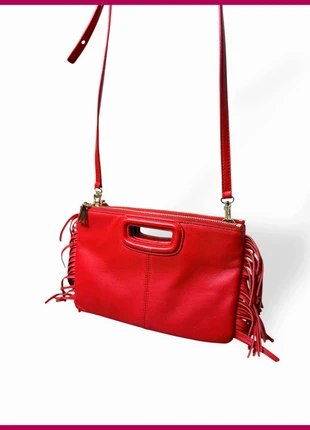 Sac Maje rouge cuir franges MFASA00209 bandoulière amovible élégant, marque: Maje, état: Très bon état, 67,00 €, 71,05 € Protection acheteurs incluse