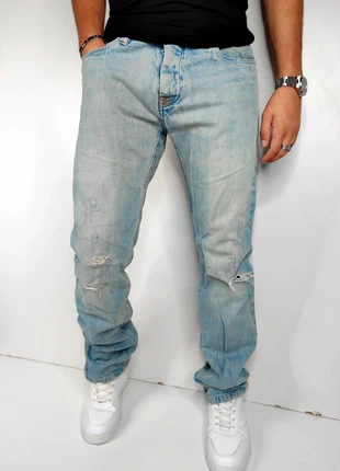 Jean bleu droit regular Kaporal Ambrose destroy W33, état: Très bon état, taille: L, 15,00 €, 16,45 € Protection acheteurs (Pro) incluse