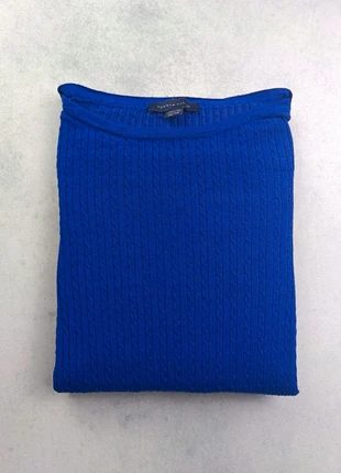 Pull torsadé Tommy Hilfiger FR44 taille XXL 77% viscose bleu vif femme, marque: Tommy Hilfiger, état: Très bon état, taille: XXL / 44 / 16, 10,90 €, 12,15 € Protection acheteurs incluse