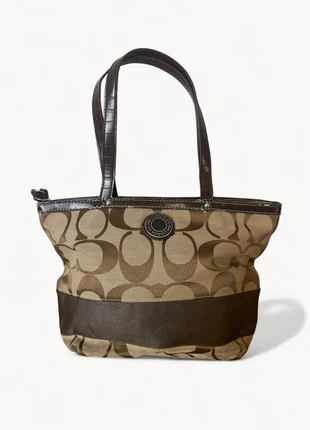 Coach Jacquard | Sac à main en toile beige, marque: Coach, état: Très bon état, 46,00 €, 49,00 € Protection acheteurs (Pro) incluse