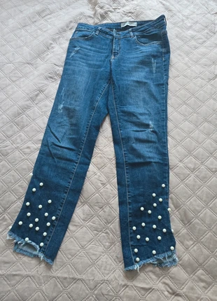 Jean Zara Basic perles bas effiloché T.40, brand: Zara, condition: Very good, size: L / 40 / 12, €4.00, €4.90 includes Buyer Protection