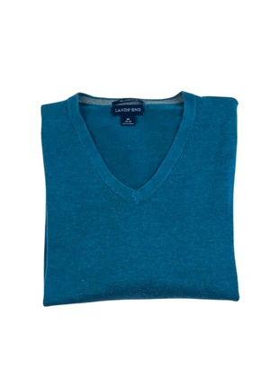 Pull col V Lands'End bleu gris supima coton - Taille M 38/40, brand: Lands' End, condition: Very good, size: M / 38 / 10, €11.90, €13.20 includes Buyer Protection Pro