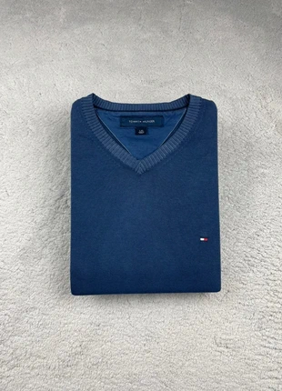 Pull fin en maille Tommy Hilfiger Bleu Marine logo brodé Taille L Homme, brand: Tommy Hilfiger, condition: Very good, size: L, €19.90, €21.60 includes Buyer Protection Pro