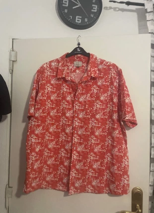 Orange and white patterned men’s shirt, marca: George, estado: Muito bom, tamanho: XXXL, €3.00, €3.85 inclui Proteção do Comprador