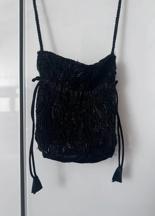 Borsa nera con perline vintage, brand: Vintage Dressing, condizioni: Buone, €5.00, €5.95 include la Protezione acquisti