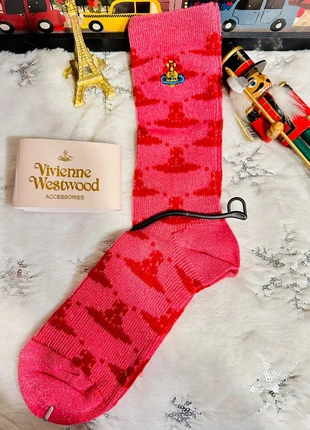 Chaussettes Vivienne Westwood roses à motifs Orbite – 100 % coton, édition japonaise 🗾, marque: Vivienne Westwood, état: Très bon état, taille: Taille unique, 12,99 €, 14,34 € Protection acheteurs (Pro) incluse