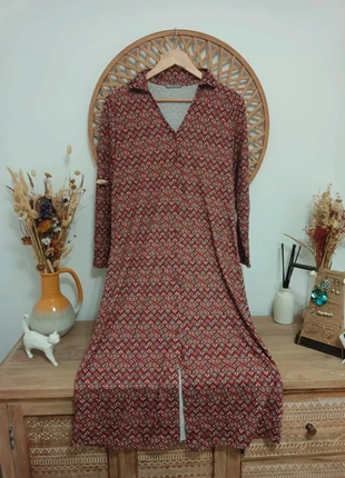 Vestido Camisero Retro Print | Elastic Fit Dress | Robe Confort Chic, marque: Klasiks, état: Très bon état, taille: M / 38 / 10, 12,00 €, 13,30 € Protection acheteurs incluse