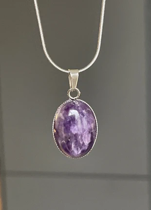 Amethyst stainless steel pendant necklace, état: Neuf sans étiquette, 7,00 €, 8,05 € Protection acheteurs incluse