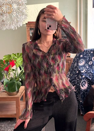 vintage mesh bloes, merk: Vintage, staat: Heel goed, maat: L / 40 / 12, € 23,00, € 24,85 inclusief Kopersbescherming