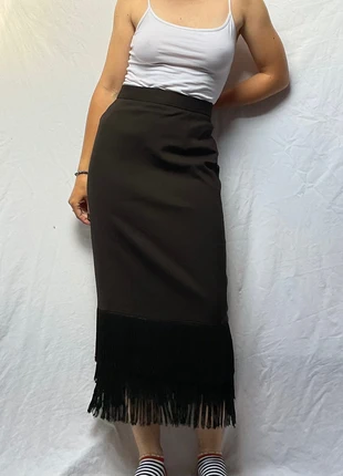 Jupe longue noir à franges de soirée Zara taille 36/S neuf avec étiquette, marca: Zara, estado: Novo com etiquetas, tamanho: S / 36 / 8, €18.00, €19.60 inclui Proteção do Comprador