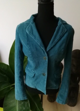 🌺 blauwe herfstblazer velours/blazer velours bleu/blue blazer/blazer azul, merk: 7 am, staat: Heel goed, maat: M / 38 / 10, € 5,00, € 5,95 inclusief Kopersbescherming