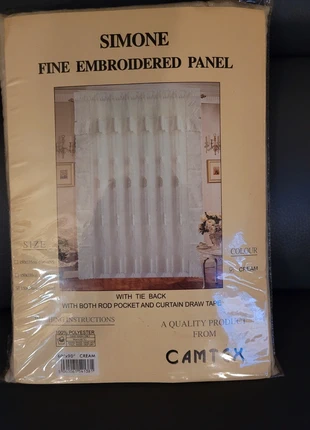 Fine embroidered Panel - cream, brand: Camtex, condition: New without tags, size: 200 cm - 249 cm, £7.00, £8.05 includes Buyer Protection