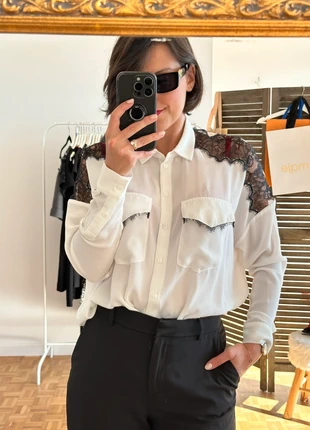 Chemise blanche The Kooples avec dentelle – taille S 🤍🖤, marke: The Kooples, zustand: Sehr gut, größe: S / 36 / 8, 35,00 €, 37,45 € inklusive Vinted-Käuferschutz