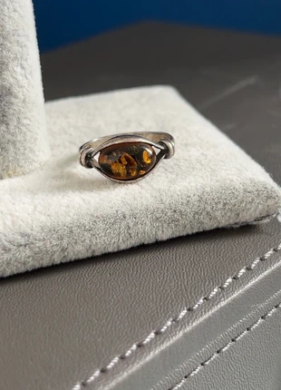 Bague en argent massif et ambre, brand: Argent, condition: Very good, size: 17.3 mm Ø, €10.00, €11.20 includes Buyer Protection