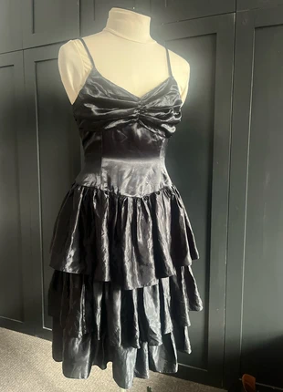 Satin cocktail dress, 80s party dress, little black dress small, brand: Vintage Dressing, condition: Good, size: S / UK 8-10, £15.00, £16.45 includes Buyer Protection