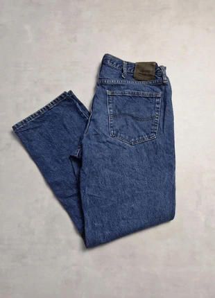 Jean Lee Regular Fit bleu vintage - Taille W38 L30 - Étiquette cuir usée, merk: Lee, staat: Heel goed, maat: W38 | FR 48, € 29,00, € 31,15 inclusief Kopersbescherming