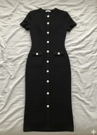 Robe Midi Noire Texturée #0005, zustand: Sehr gut, größe: M / 38 / 10, 45,99 €, 48,99 € inklusive Vinted-Käuferschutz