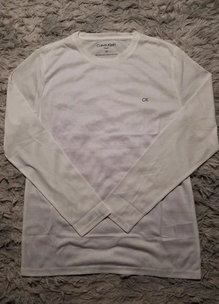 T-shirt manches longues Col rond Calvin Klein Blanc 100% Polyester Taille S, brand: Calvin Klein, condizioni: Nuovo senza cartellino, taglia: S, €17.50, €19.08 include la Protezione acquisti