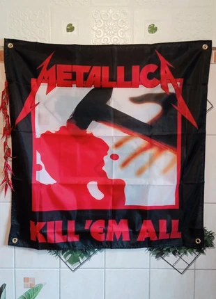 Drapeau metallica 90x90cm metal, brand: pas de marque, condition: New without tags, €8.00, €9.10 includes Buyer Protection