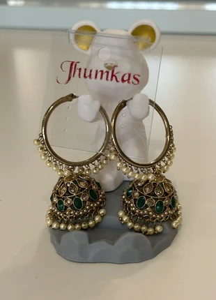 Women’s Green & Gold Jhumka Hoop Earrings Brand New, brand: Indian, condition: New with tags, £23.00, £24.85 includes Buyer Protection