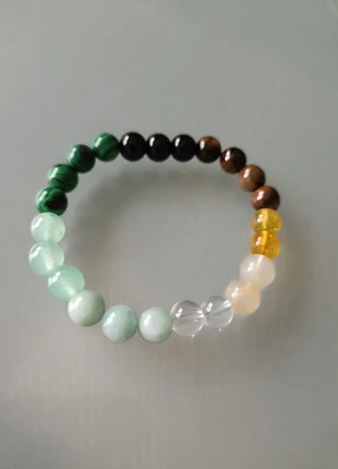 Bracelet multi-pierres naturelles – Élastique, état: Neuf sans étiquette, 8,00 €, 9,10 € Protection acheteurs incluse