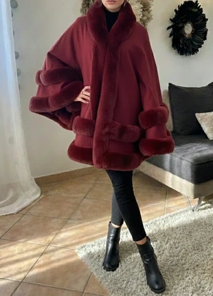 Capeline Cachemire & Fourrure Bordeau Luxe Vintage Y2K, brand: Hivernal Parisien, condition: Very good, size: S / 36 / 8, €79.90, €84.60 includes Buyer Protection Pro