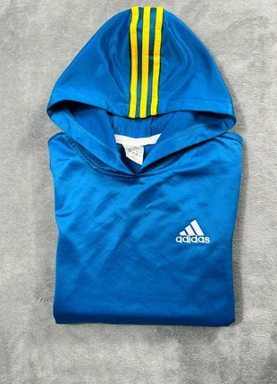 Pull à capuche Adidas bleu jaune vintage - Bon état - logo brodé /Taille S, marke: adidas, zustand: Gut, größe: S, 15,00 €, 16,45 € inklusive Vinted-Käuferschutz