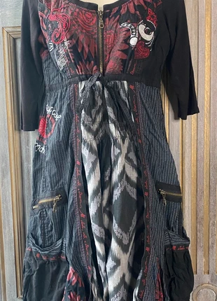 🌺 Robe tunique Desigual noire et rouge / Desigual Black & Red Tunic Dress, marca: Desigual, estado: Muito bom, tamanho: S / 36 / 8, €29.00, €31.15 inclui Proteção do Comprador