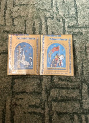 Medieval miniatures counted cross-stitch card, brand: the textile heritage collection, condition: New without tags, £10.00, £11.20 includes Buyer Protection