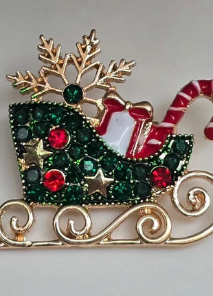 Broche kerst slee, staat: Nieuw zonder prijskaartje, € 3,95, € 4,85 inclusief Kopersbescherming
