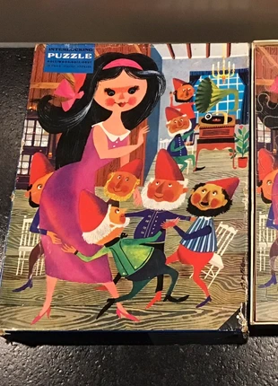 Houten kinderpuzzel puzzel Sneeuwwitje vintage, marque: Interlocking, état: Satisfaisant, 2,50 €, 3,33 € Protection acheteurs incluse