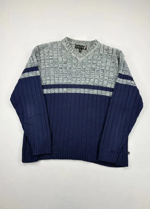 Pull Vintage Fictif Collection bicolore bleu marine et gris chiné – Taille L, marque: Vintage Dressing, état: Très bon état, taille: L, 21,90 €, 23,70 € Protection acheteurs (Pro) incluse