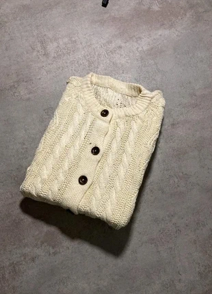 Pull à boutons Aran Vintage Irish Wool en 100% pure laine Beige en maille torsadée taille M, marque: Aran Crafts, état: Très bon état, taille: M, 29,99 €, 32,19 € Protection acheteurs incluse