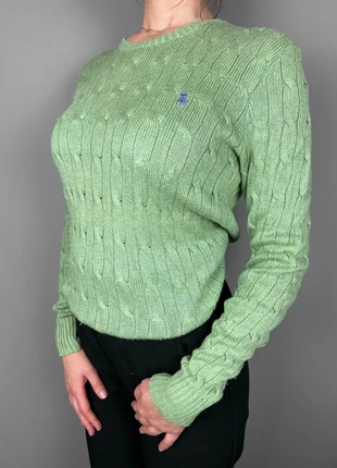 pull long Polo Ralph Lauren torsadé vert clair logo brodé - M femme - soie TRL 25, marque: Ralph Lauren, état: Très bon état, taille: M / 38 / 10, 40,00 €, 42,70 € Protection acheteurs (Pro) incluse