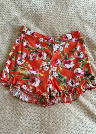 Short fluide à fleurs orange Kiabi 34, marke: Kiabi, zustand: Sehr gut, größe: XS / 34 / 6, 5,00 €, 5,95 € inklusive Vinted-Käuferschutz