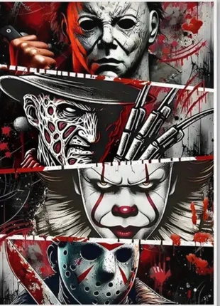 Horror movie characters canvas poster. Wall art, condition: New with tags, £5.00, £5.95 includes Buyer Protection